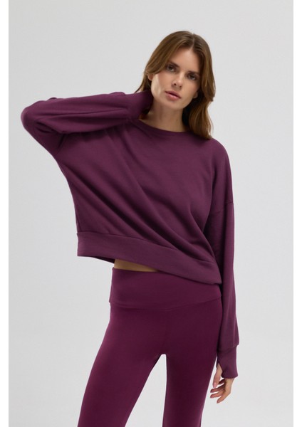 Luna %100 Pamuk Sırt Pencereli Sweatshirt