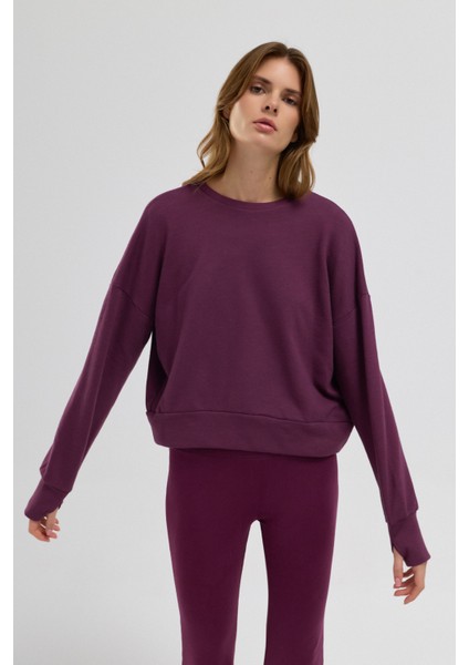 Luna %100 Pamuk Sırt Pencereli Sweatshirt