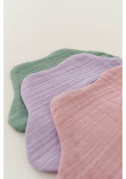 3'lü Organik Pamuk 4 Katlı Multi Müslin Çiçek Model Bebek Önlük, Salya ve Mama Önlüğü, Yakalık modelleri