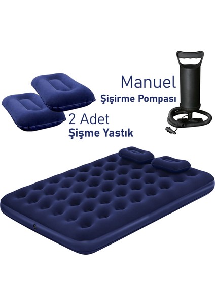 Çift Kişilik Şişme Yatak Seti 203X152X22 cm Pompa ve Yastık Hediyeli modelleri