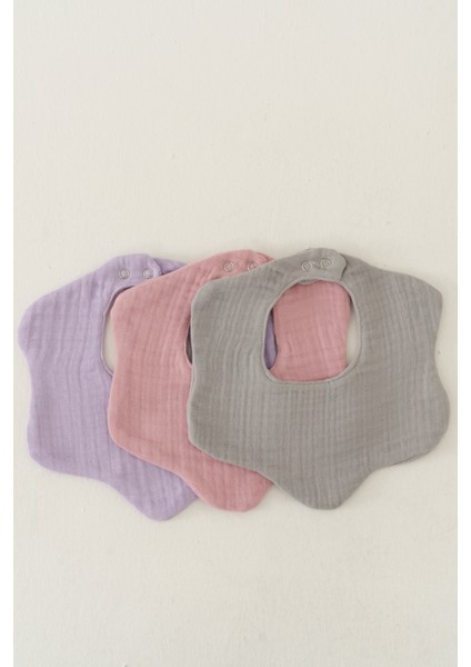 3'lü Pamuk 8 Katlı Multi Müslin Çiçek Kız Bebek Salya Mama Önlüğü,yakalık (Model2) fiyatları