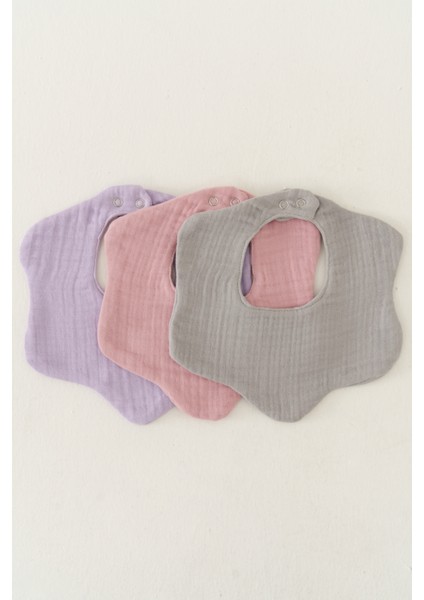 3'lü Pamuk 8 Katlı Multi Müslin Çiçek Kız Bebek Salya Mama Önlüğü,yakalık (Model2) fırsatları