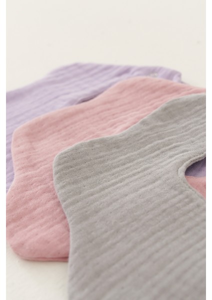 3'lü Pamuk 8 Katlı Multi Müslin Çiçek Kız Bebek Salya Mama Önlüğü,yakalık (Model2) indirimleri