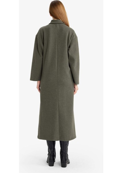 Regular Fit Polo Yaka Uzun Kollu Maxi Elbise G1886AX25WN