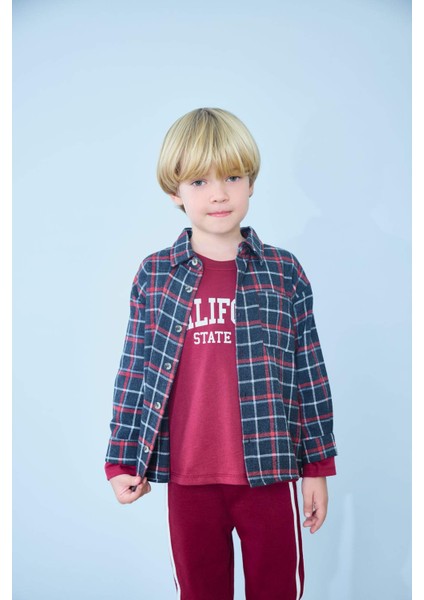 Erkek Bebek Ekose Desenli Flanel Uzun Kollu Gömlek G3723A525WN