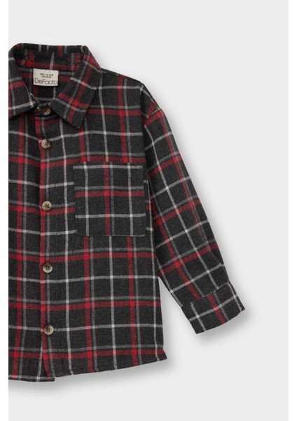 Erkek Bebek Ekose Desenli Flanel Uzun Kollu Gömlek G3723A525WN modelleri