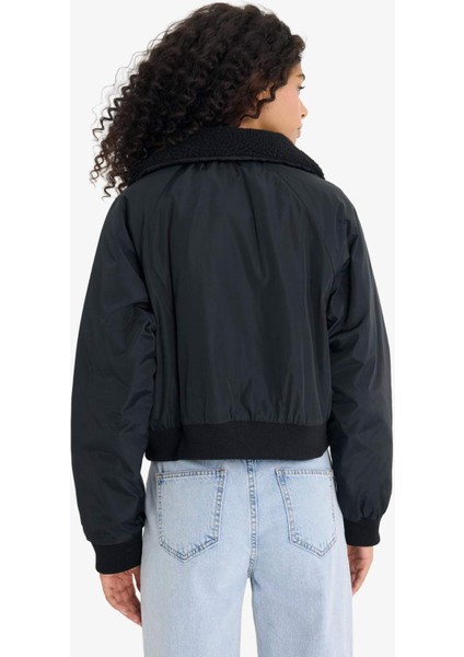 Su Geçirmez Regular Fit Polo Yaka Crop Fermuarlı Mont E8699AX25AU fırsatları