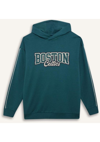 NBA Boston Celtics Boxy Fit Kapüşonlu Modal Sweatshirt E8948AX25AU modelleri