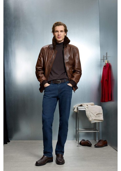 %100 Deri Premium Modern Fit Polo Yaka Astarlı Fermuarlı Mont G5521AX25WN fiyatları