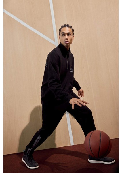 NBA Chicago Bulls Oversize Geniş Kalıp Dik Yaka Fermuarlı Sweatshirt F9813AX25AU fiyatları