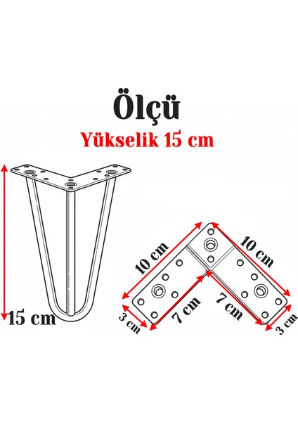 Martı 4 Adet Set Paket 15 cm Siyah Metal Mobilya Ayağı Üçgen Modern Koltuk Sehpa Masa Tv Ünitesi modelleri