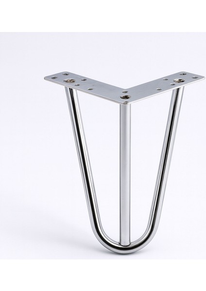 Martı 15 cm Gümüş Krom Metal Mobilya Ayağı Üçgen Modern Tasarım Koltuk Sehpa Masa Tv Ünitesi Uyumlu