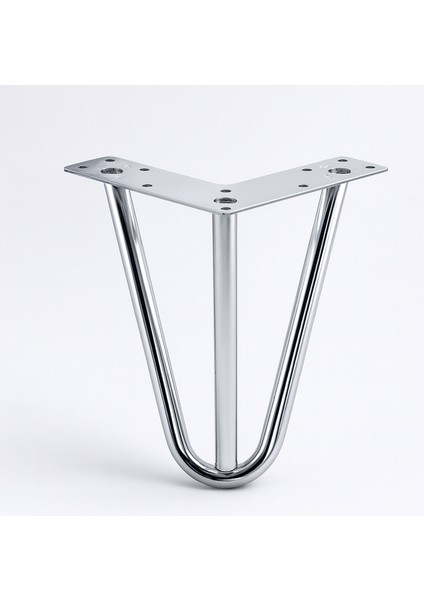 Martı 12 cm Krom Gümüş Metal Mobilya Ayağı Üçgen Modern Tasarım Koltuk Sehpa Masa Tv Ünitesi Uyumlu