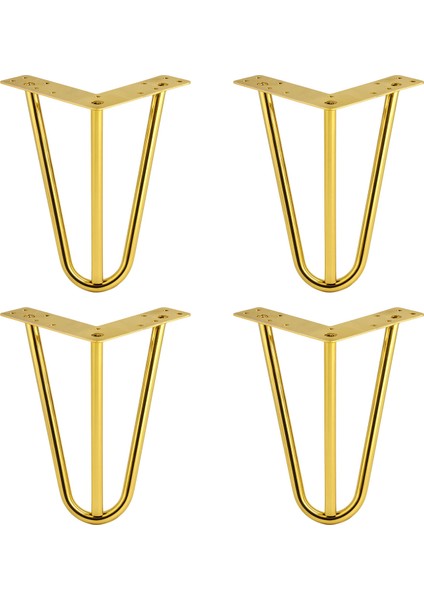 Martı 12 cm 4'lü Set Gold Altın Metal Mobilya Ayağı Üçgen Modern Tasarım Koltuk Sehpa Masa Tv Ünitesi