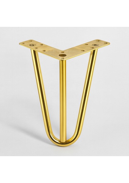 Martı 15 cm Gold Altın Metal Mobilya Ayak Ayağı Üçgen Modern Tasarım Koltuk Sehpa Masa Tv Ünitesi