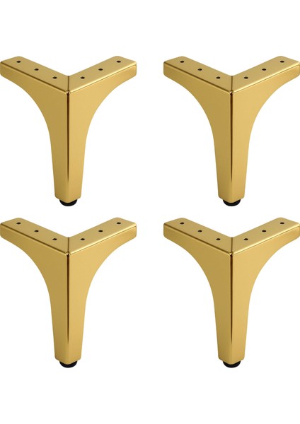 Dekor 17 cm Gold Altın 4 Adet Set Metal Mobilya Ayağı Dayanıklı Ayak Tasarım Koltuk Sehpa Tv Ünitesi