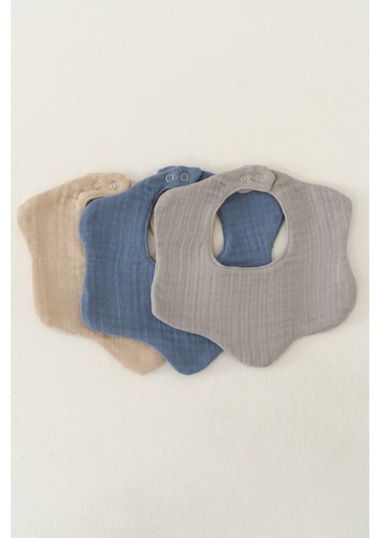 3'lü Pamuk 8 Katlı Multi Müslin Çiçek Erkek Bebek Salya Mama Önlüğü (Model2) modelleri