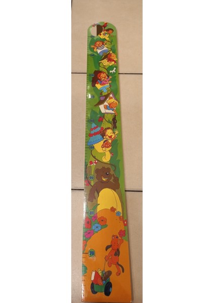 150 cm Ahşap Bebek Boy Cetveli, Yeşil, Sağlam ve Şık Tasarım