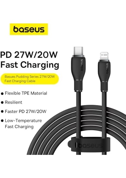 Pudding Hızlı Şarj Özellikli Type-C To Lightning Kablo 20W, 1.2 Metre, Siyah fiyatları