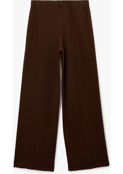 Dikiş Detaylı Uzun Bol Paça Pantolon