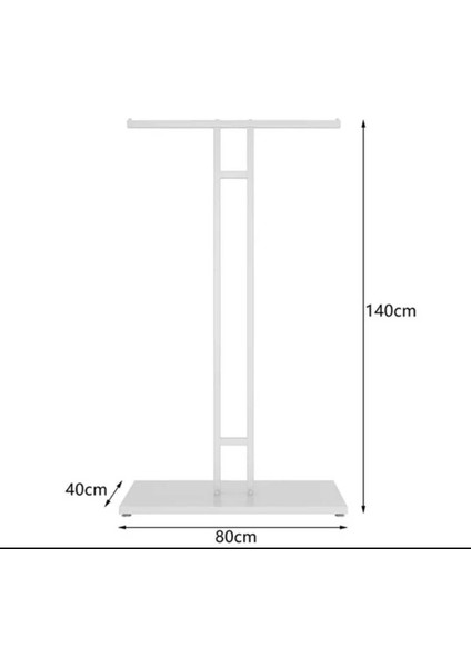 Metal Beyaz Ayaklı T Askılık Elbise Konfeksiyon Askısı 7007-NRM fiyatları