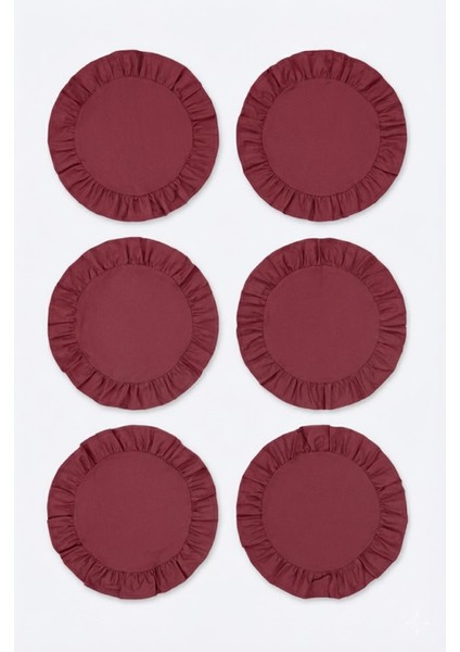 Pamuklu Fırfırlı Supla 6'lı Set Amerikan Servis 33 cm Çap Supla 6'lı modelleri