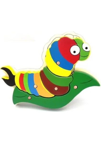Renkli Ahşap Tırtıl Bultak Çocuk Oyuncağı, Eğlenceli ve Güvenli Tasarım