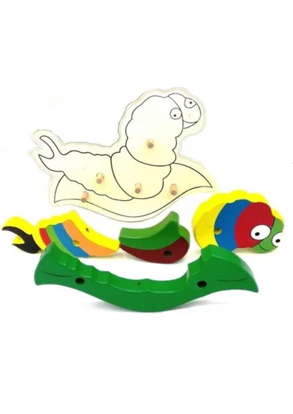 Renkli Ahşap Tırtıl Bultak Çocuk Oyuncağı, Eğlenceli ve Güvenli Tasarım fiyatları