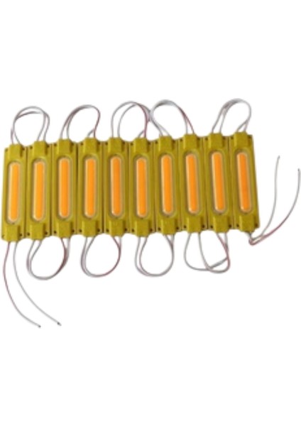 Parmak LED Dikdörtgen Turuncu Camlı (10 Adet) 12V