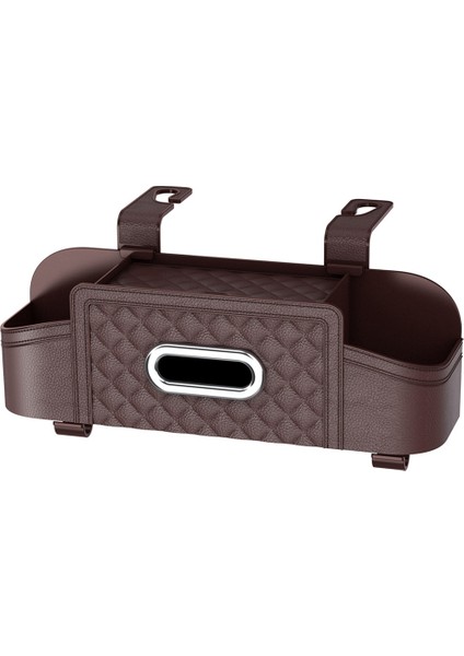Araba Koltuğu Geri Depolama Kutusu Çok Fonksiyonlu Otomatik Doku Evrensel Arka Koltuk Su Kupası Tutucu Asma Organizatör Kahverengi (Yurt Dışından)