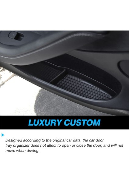 2021-2023 Için Kapı Tepsisi Organizatör Tesla Model Y Aksesuarları Araba Ön ve Arka Kapı Yan Depolama Kutusu Tpe Siyah 4pcs (Yurt Dışından) fırsatları