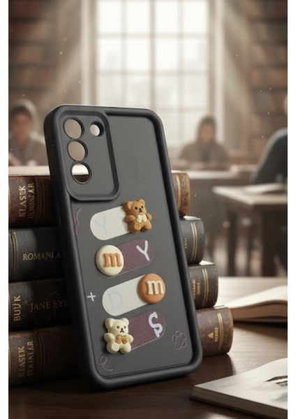 Samsung Galaxy S21FE Uyumlu Kılıf Siyah Renk Ayıcık Figürlü 3D Kamera Korumalı Darbe Emici Yumuşak Silikon Kapak fiyatları