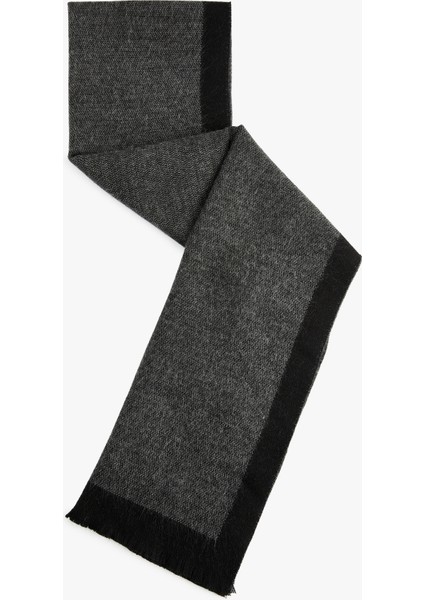 Püsküllü Uzun Çizgili Atkı