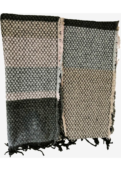 Kadın Çift Taraflı Omuz Şal Renkli Saçaklı 70*200CM Standart