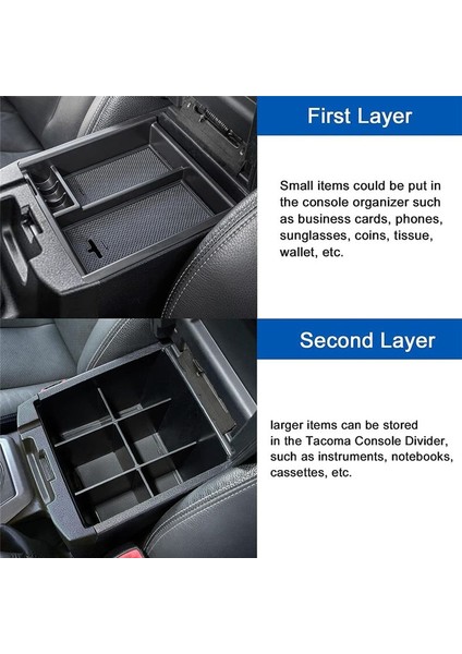 Toyota Tacoma Için 2016-2023 Merkez Konsolu Kol Standı Saklama Kutusu Tepsisi ve Merkez Konsol Organizatör Böcek Aksesuarları (Yurt Dışından) indirimleri