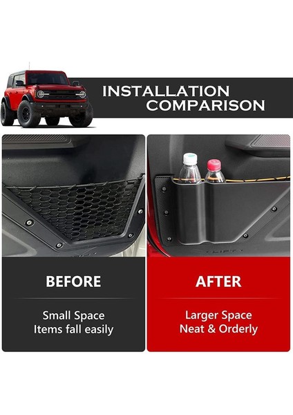 Ford Bronco 2021 2022 Için Ön Kapı Depolama Kutusu Kapı Tarafı Organizatör Kutusu Iç Depolama 2 Paket (Yurt Dışından) modelleri