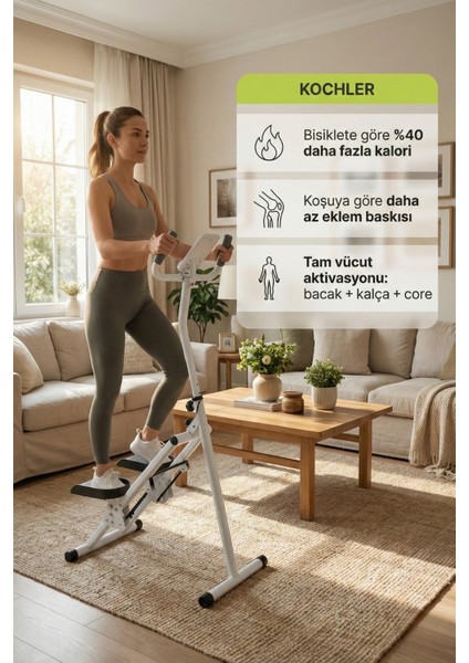 Ev Tipi Dikey Tırmanma Aleti 2 – Yağ Yakıcı, Sessiz, Katlanabilir, Dijital Ekranlı Kardiyo Makinesi