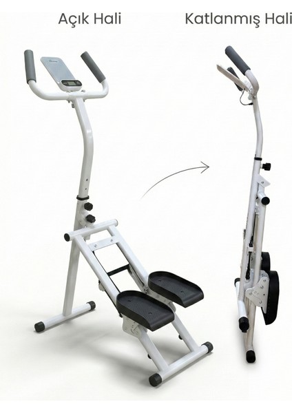 Ev Tipi Dikey Tırmanma Aleti 2 – Yağ Yakıcı, Sessiz, Katlanabilir, Dijital Ekranlı Kardiyo Makinesi