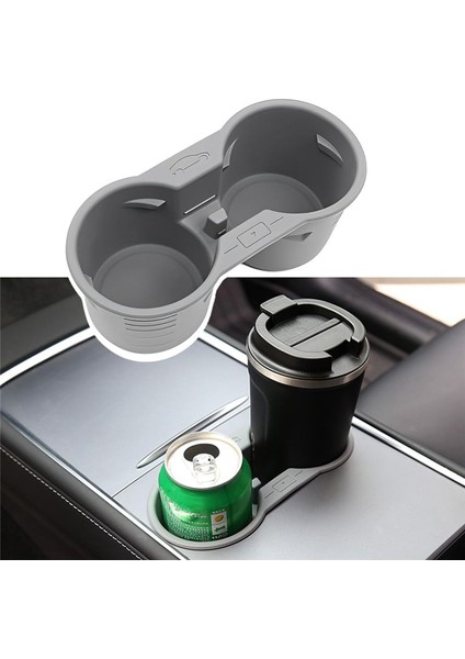 Tesla Model Y Model 3 2021-2023 Merkez Konsol Kupası Tutucu Ekleme Kayma Önleyici Su Kupası Tutucu Aksesuarları Gri (Yurt Dışından) fiyatları