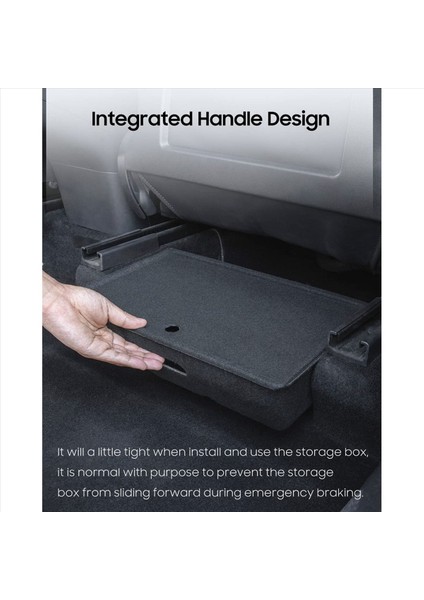 Tesla Model Y 2020 - 2022 Flocked Keçe Tepsisi Gizli Saklama Kutusu Kapak Çöp Kutusu (Yurt Dışından) fırsatları