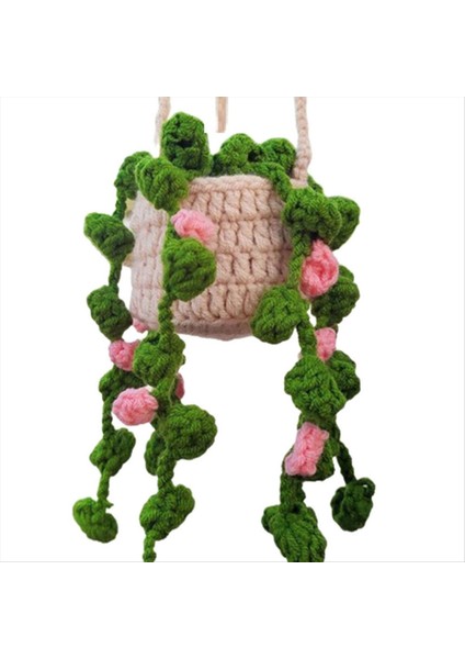 Dikiz Ayna Kolye Sevimli Saksı Bitkileri Tığ Işi Araba Ayna El Örme Bitki Asılı Süslemeler Araba Aksesuarları A (Yurt Dışından) modelleri