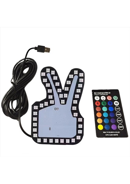 Evrensel Komik Araba Parmak Işığı Uzak Zafer Jest Lambası Işıltı Paneli Etiketi ile Araba Penceresi Dekoratif (Yurt Dışından)