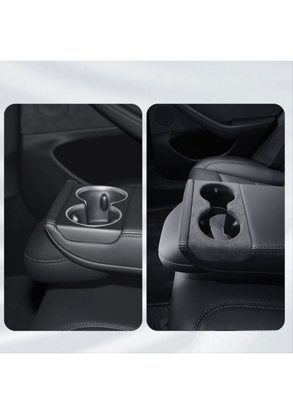 Tesla 2024 Model 3 Highland Otomobil Arka Arka Köprü Su Kupası Kapak Süet Süet Arka Sıra Kupa Tutucu Yama Aksesuarları (Yurt Dışından) fırsatları