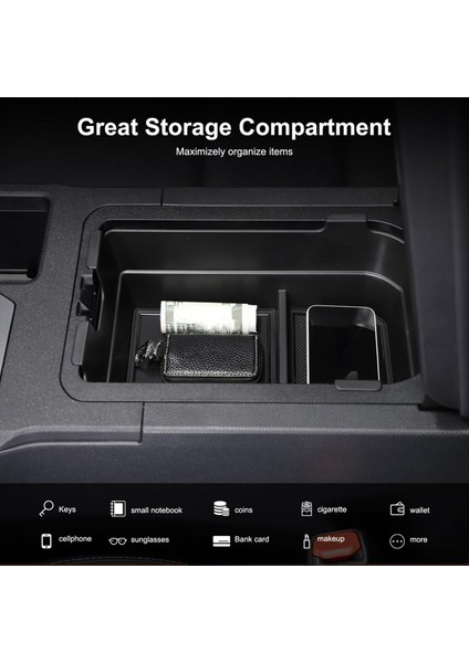 Toyota Land Cruiser Için 250 Prado LC250 2024 Merkez Konsol Organizatör Çift Katmanlı Kol Standı Saklama Kutusu Tepsi Aksesuarları (Yurt Dışından) indirimleri