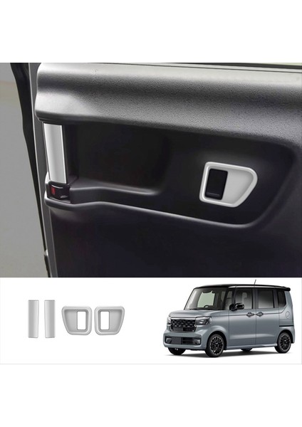 Araba Orta Kapı Tutucu Trim Çerçeve Honda N-Box 2024 Orta Kapı Anahtarı Döşeme Çıkartmaları Rhd Gümüş (Yurt Dışından) fırsatları