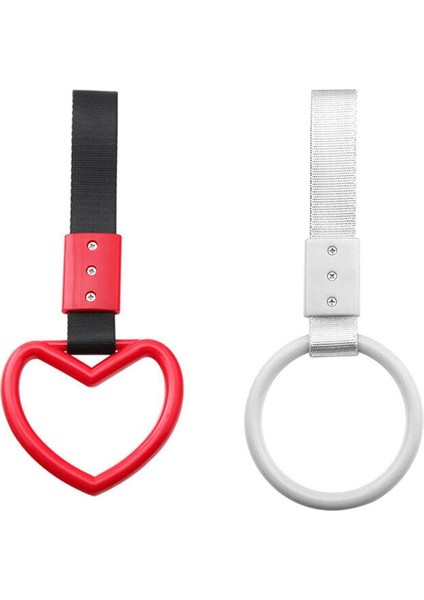 2x Yüzük / Kalp Jdm Tsurikawa Subway Tren Bölüm Hanzarı Strap Charm Drift Universal (Yurt Dışından)