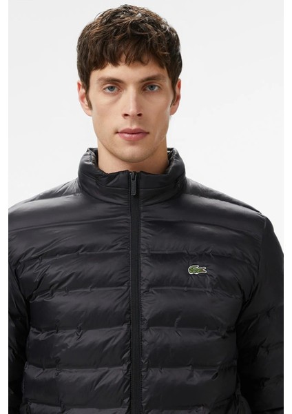 Synthetic Fill Jacket Gizlenebilir Kapişonlu Şişme Erkek Mont Siyah fırsatları