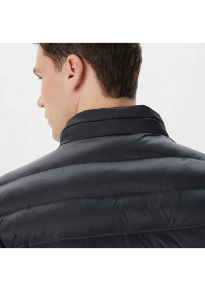 Synthetic Fill Jacket Gizlenebilir Kapişonlu Şişme Erkek Mont Siyah indirimleri