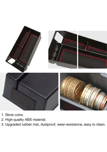 Ford Mustang Mach-E 2021-2022 Için Orta Konsol Organizatör Tepsisi Para Tutucu Kırmızı (Yurt Dışından) indirimleri