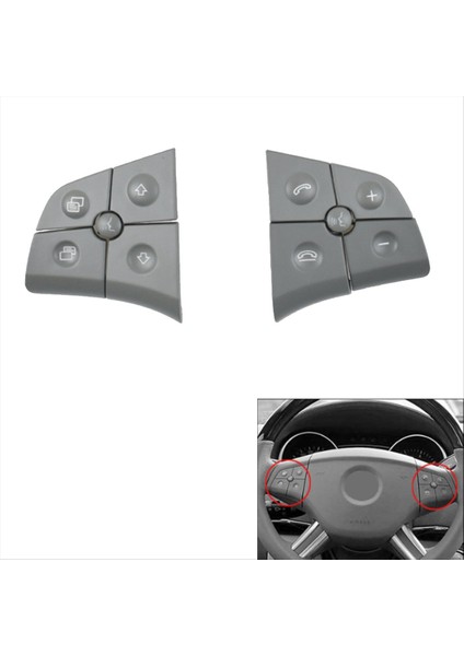Mercedes Için Araç Direksiyon Simidi Kontrol Anahtarı Düğmesi Benz W164 ml Gl B/r Sınıfı W251 W245 Gri (Yurt Dışından) fırsatları